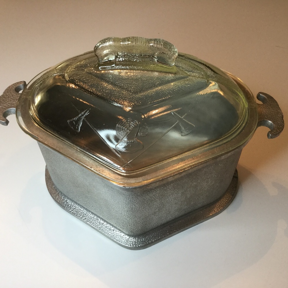 Heart-shaped Guardian Service Vintage Aluminum Glass Top Cookware